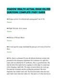 SHADOW HEALTH ACTUAL EXAM SOLVED&NewLine;QUESTIONS COMPLETE STUDY GUIDE&NewLine;