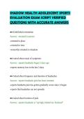 SHADOW HEALTH ADOLESCENT SPORTS&NewLine;EVALUATION EXAM SCRIPT VERIFIED&NewLine;QUESTIONS WITH ACCURATE ANSWERS