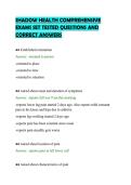 SHADOW HEALTH COMPREHENSIVE&NewLine;EXAMS SET TESTED QUESTIONS AND&NewLine;CORRECT ANSWER