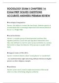 SOCIOLOGY EXAM 1 CHAPTERS 1 6&NewLine;EXAM PREP SOLVED QUESTIONS&NewLine;ACCURATE ANSWERS PREMIUM REVIEW