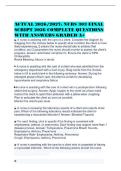 ACTUAL 2026&sol;2027&colon; NURS 303 FINAL&NewLine;SCRIPT 2026 COMPLETE QUESTIONS&NewLine;WITH ANSWERS GRADED A&plus;