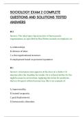 SOCIOLOGY EXAM 2 COMPLETE&NewLine;QUESTIONS AND SOLUTIONS TESTED&NewLine;ANSWERS&NewLine;