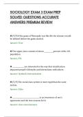 SOCIOLOGY EXAM 3 EXAM PREP&NewLine;SOLVED QUESTIONS ACCURATE&NewLine;ANSWERS PREMIUM REVIEW&NewLine;