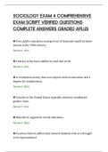 SOCIOLOGY EXAM 4 COMPREHENSIVE&NewLine;EXAM SCRIPT VERIFIED QUESTIONS&NewLine;COMPLETE ANSWERS GRADED APLUS&NewLine;