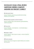 SOCIOLOGY EXAM 4 FINAL REVIEW&NewLine;QUESTIONS VERIFIED COMPLETE&NewLine;ANSWERS 100 PERCENT CORRECT