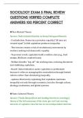 SOCIOLOGY EXAM 5 FINAL REVIEW&NewLine;QUESTIONS VERIFIED COMPLETE&NewLine;ANSWERS 100 PERCENT CORRECT&NewLine;