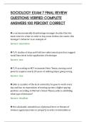 SOCIOLOGY EXAM 7 FINAL REVIEW&NewLine;QUESTIONS VERIFIED COMPLETE&NewLine;ANSWERS 100 PERCENT CORRECT&NewLine;