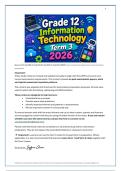 Gr 12 Information Technology &lpar; I&period;T&rpar; Prelim 2026 Summarised by Juffrou Ansie