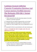 Louisiana Licensed Addiction &NewLine;Counselor Examination Questions And &NewLine;Correct Answers &lpar;Verified Answers&rpar; &NewLine;Plus Rationales 2026 Q&A &vert; Instant &NewLine;Download Pdf 