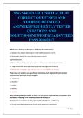 NSG 5442 EXAM 1 WITH ACTUAL&NewLine;CORRECT QUESTIONS AND&NewLine;VERIFIED DETAILED&NewLine;ANSWERS&vert;FREQUENTLY TESTED&NewLine;QUESTIONS AND&NewLine;SOLUTIONS&vert;NEWEST&vert;GUARANTEED&NewLine;PASS 2026&sol;2027