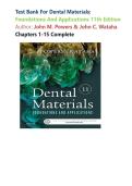Test Bank for Dental Materials&colon; Foundations and Applications 11th Edition by John M&period; Powers & John C&period; Wataha