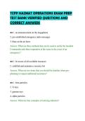 TCFP HAZMAT OPERATIONS EXAM PREP&NewLine;TEST BANK VERIFIED QUESTIONS AND&NewLine;CORRECT ANSWERS&NewLine;