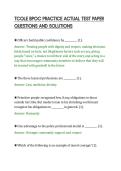 TCOLE BPOC PRACTICE ACTUAL TEST PAPER&NewLine;QUESTIONS AND SOLUTION