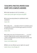 TCOLE BPOC PRACTICE UPDATED EXAM&NewLine;SCRIPT WITH COMPLETE ANSWERS