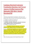 Louisiana Electrical Contractor &NewLine;Examination Questions And Correct &NewLine;Answers &lpar;Verified Answers&rpar; Plus &NewLine;Rationales 2026 Q&A &vert; Instant &NewLine;Download Pdf 
