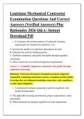 Louisiana Mechanical Contractor &NewLine;Examination Questions And Correct &NewLine;Answers &lpar;Verified Answers&rpar; Plus &NewLine;Rationales 2026 Q&A &vert; Instant &NewLine;Download Pdf