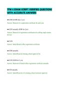TFM 11 EXAM SCRIPT VERIFIED QUESTIONS&NewLine;WITH ACCURATE ANSWERS