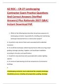 AZ ROC &ndash; CR-27 Landscaping &NewLine;Contractor Exam Practice Questions &NewLine;And Correct Answers &lpar;Verified &NewLine;Answers&rpar; Plus Rationale 2027 Q&A&vert; &NewLine;Instant Download Pdf&period;