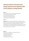 Parksmart Advisors &lpar;formerly Green Garage Assessors&rpar; Exam Questions With Correct Solutions&comma; Already Passed&excl;&excl;