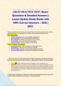 CRCST PRACTICE TEST &vert; Exam Questions & Detailed Answers &vert; Latest Update Study Guide with 100&percnt; Correct Answers &ndash; 2026 &vert; 2027&period;&NewLine;