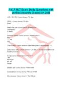 ASCP MLT Exam Study Questions with Verified Answers Graded A&plus; 2026