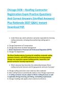 Chicago DOB &ndash; Roofing Contractor &NewLine;Registration Exam Practice Questions &NewLine;And Correct Answers &lpar;Verified Answers&rpar; &NewLine;Plus Rationale 2027 Q&A&vert; Instant &NewLine;Download Pdf&period; 