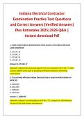 Indiana Electrical Contractor Examination Practice Test Questions and Correct Answers &lpar;Verified Answers&rpar; Plus Rationales 2025&vert;2026 Q&A &vert; Instant download Pdf