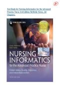 Test Bank for Nursing Informatics for the Advanced  Practice Nurse 3rd Edition McBride Tietze&period; All  Chapters&period;