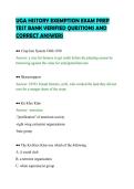 UGA HISTORY EXEMPTION EXAM PREP&NewLine;TEST BANK VERIFIED QUESTIONS AND&NewLine;CORRECT ANSWERS&NewLine;