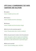 UPTP EXAM 2 COMPREHENSIVE TEST PAPER&NewLine;QUESTIONS AND SOLUTIONS&NewLine;