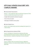 UPTP EXAM 2 UPDATED EXAM SCRIPT WITH&NewLine;COMPLETE ANSWERS&NewLine;