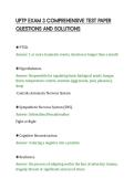 UPTP EXAM 3 COMPREHENSIVE TEST PAPER&NewLine;QUESTIONS AND SOLUTIONS&NewLine;