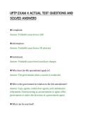 UPTP EXAM 4 ACTUAL TEST QUESTIONS AND&NewLine;SOLVED ANSWERS&NewLine;