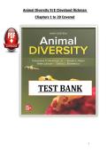Test Bank for Animal Diversity&comma; 9th Edition by Cleveland P&period; Hickman Jr&period;&comma; Susan L&period; Keen&comma; Allan Larson & David J&period; Eisenhour &vert; Complete Chapter-by-Chapter Q&A &lpar;Chapters 1&ndash;20&rpar; &vert; Verified Answers &vert; Graded A&plus;