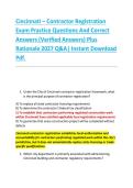 Cincinnati &ndash; Contractor Registration &NewLine;Exam Practice Questions And Correct &NewLine;Answers &lpar;Verified Answers&rpar; Plus &NewLine;Rationale 2027 Q&A&vert; Instant Download &NewLine;Pdf&period;