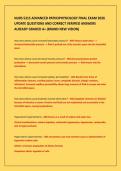NURS 5315 ADVANCED PATHOPHYSIOLOGY FINAL EXAM 2026&NewLine;UPDATE QUESTIONS AND CORRECT VERIFIED ANSWERS&NewLine;ALREADY GRADED A&plus; &lpar;BRAND NEW VISION&rpar;&NewLine;
