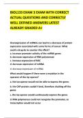BIOL133 EXAM 3 EXAM WITH CORRECT &NewLine;ACTUAL QUESTIONS AND CORRECTLY &NewLine;WELL DEFINED ANSWERS LATEST &NewLine;ALREADY GRADED A&plus; 