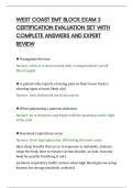 WEST COAST EMT BLOCK EXAM 3&NewLine;CERTIFICATION EVALUATION SET WITH&NewLine;COMPLETE ANSWERS AND EXPERT&NewLine;REVIEW
