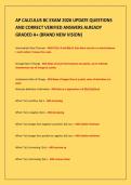 AP CALCULUS BC EXAM 2026 UPDATE QUESTIONS&NewLine;AND CORRECT VERIFIED ANSWERS ALREADY&NewLine;GRADED A&plus; &lpar;BRAND NEW VISION&rpar;&NewLine;