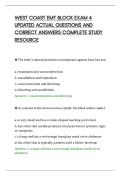 WEST COAST EMT BLOCK EXAM 4&NewLine;UPDATED ACTUAL QUESTIONS AND&NewLine;CORRECT ANSWERS COMPLETE STUDY&NewLine;RESOURCE