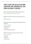 WEST COAST EMT BLOCK EXAM PREP&NewLine;QUESTIONS AND ANSWERS FULL TEST&NewLine;PAPER ACCURACY CHECKED