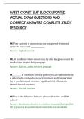 WEST COAST EMT BLOCK UPDATED&NewLine;ACTUAL EXAM QUESTIONS AND&NewLine;CORRECT ANSWERS COMPLETE STUDY&NewLine;RESOURCE&NewLine;