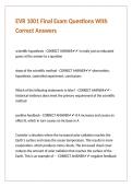 EVR 1001 Final Exam Questions With Correct Answers