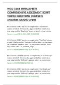WGU C268 SPREADSHEETS&NewLine;COMPREHENSIVE ASSESSMENT SCRIPT&NewLine;VERIFIED QUESTIONS COMPLETE&NewLine;ANSWERS GRADED APLUS