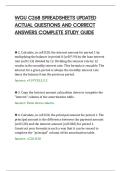 WGU C268 SPREADSHEETS UPDATED&NewLine;ACTUAL EXAM QUESTIONS AND CORRECT&NewLine;ANSWERS