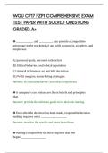 WGU C717 FZP1 COMPREHENSIVE EXAM&NewLine;TEST PAPER WITH SOLVED QUESTIONS&NewLine;GRADED A&plus;