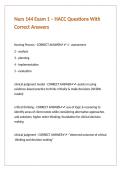 Nurs 144 Exam 1 &ndash; HACC Questions With Correct Answers