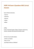 NURS 144 Exam 4 Questions With Correct Answers