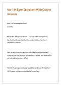 Nur 144 Exam Questions With Correct Answers