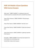 NUR 144 Module A Exam Questions With Correct Answers